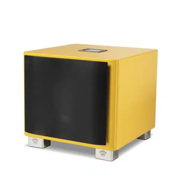 REL T-9x SE Subwoofer - side cover yellow