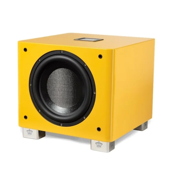 REL T-9x SE Subwoofer - side yellow