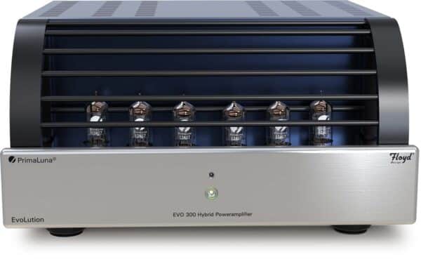 PrimaLuna EVO 300 Hybrid Power Amplifier silver front 2