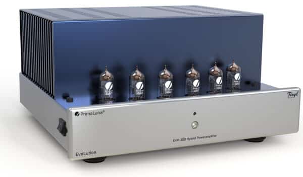 PrimaLuna EVO 300 Hybrid Power Amplifier silver front 3