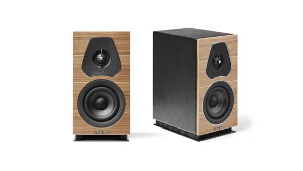 Sonus Faber Lumina I Bookshelf Speakers Walnut with maple inlays veneered multilayer wood – Black Leather