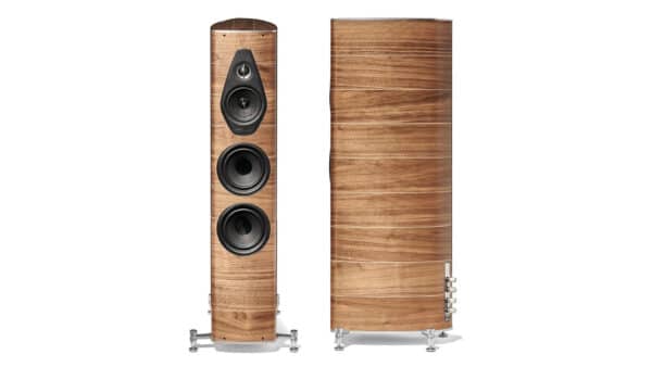 Sonus Faber Olympica Nova III Floostanding Speakers Walnut Wood Italian Leather