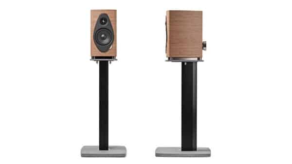 Sonus Faber Sonetto I G2 Bookshelf Speaker Walnut Wood Leather Concrete