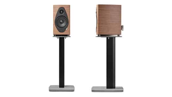 Sonus Faber Sonetto II G2 Bookshelf Speaker Walnut Wood Leather Concrete