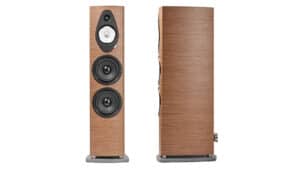 Sonus Faber Sonetto VIII G2 Floorstanding Speakers Walnut Wood Leather Concrete 1