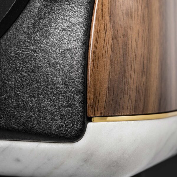 Sonus Faber Electa Amator III Bookshelf Speakers Solid Walnut Black Leather Caarrara Marble Brass 2