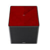 Sonus Faber Gravis V Subwoofer Red High Gloss with 45 degree grain Inlaid Sonus faber logo Black Leather