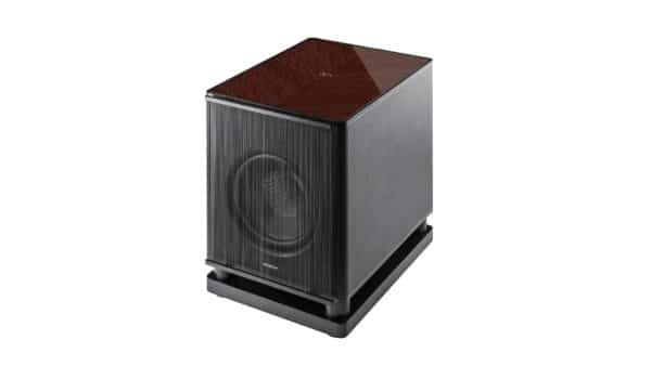 Sonus Faber Gravis VI Subwoofer Wenge High Gloss with 45 degree grains Inlaid Sonus faber logo Black Leather