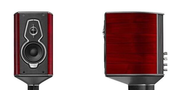 Sonus Faber Guarneri G5 Bookshelf Speakers Red Wood Italian Leather