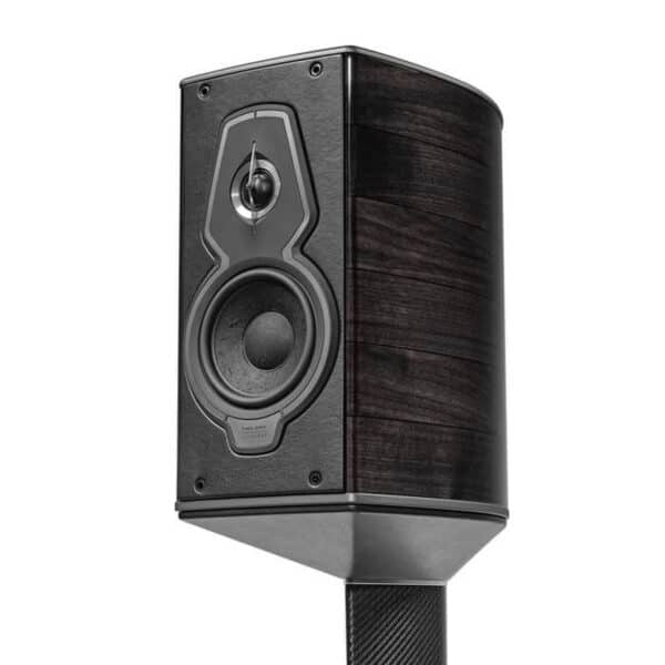 Sonus Faber Guarneri G5 Bookshelf Speakers with Stands Graphite Wood Italian Leather 2