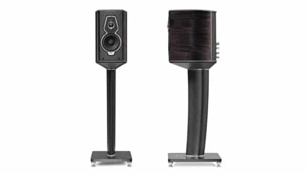Sonus Faber Guarneri G5 Bookshelf Speakers with Stands Graphite Wood Italian Leather