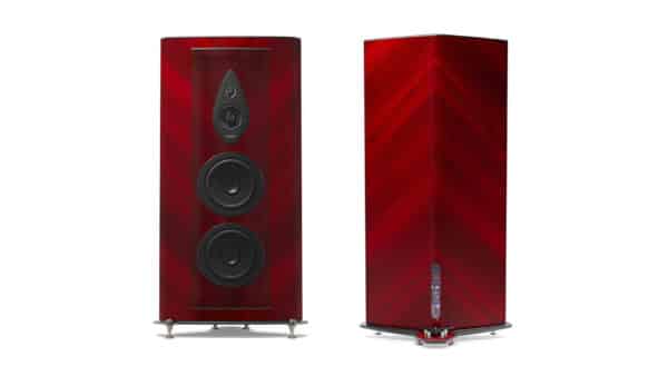 Sonus Faber Stradivari G2 Floostanding Speakers Red Wood Italian Leather